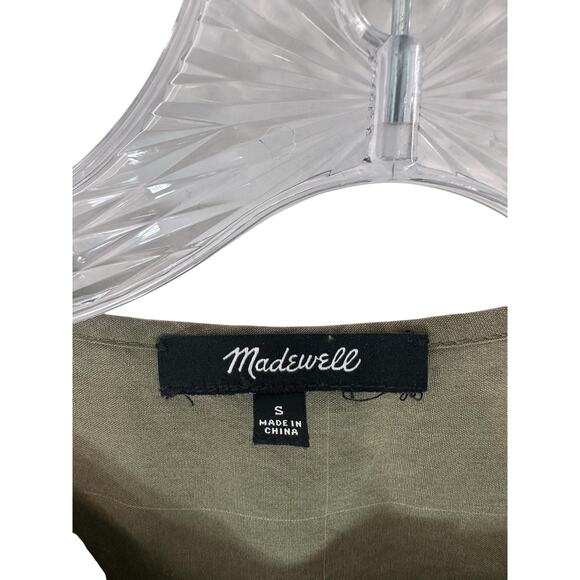 Madewell Kale Green Plaid Short Sleeve Belted Cropped Ankle Jumpsuit Small - Picture 3 of 14